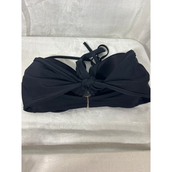 Victorias Secret Bikini Top 34DD Black The Wrap Halter Swim Padded - Picture 3 of 7